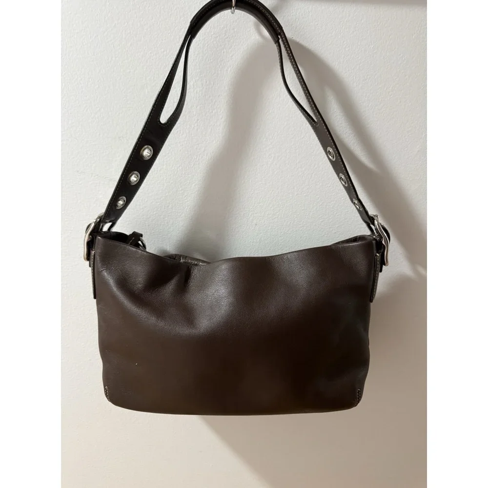 COACH Y2K Vintage East West Legacy Tassel Leather Brown  Shoulder Bag Purse 1417